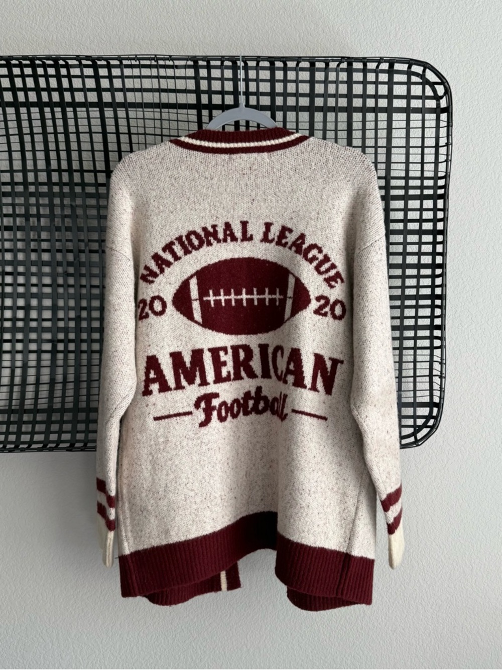 Anthropologie Flat White Game Day Cardigan Sweater - Picture 7 of 8